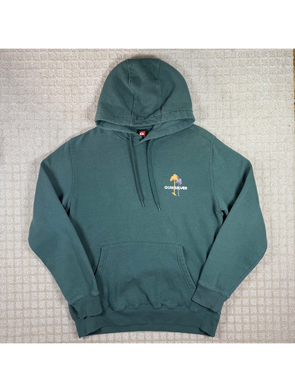 Quiksilver Palm Tree Hoodie Green Size Medium